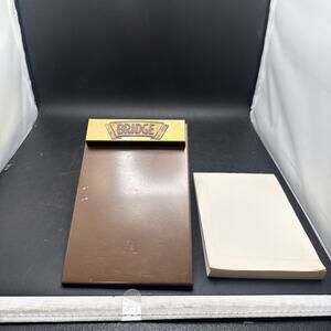Vintage Park Sherman Bridge Score Pad Holder -Mid Century Brown & Gold Art Deco